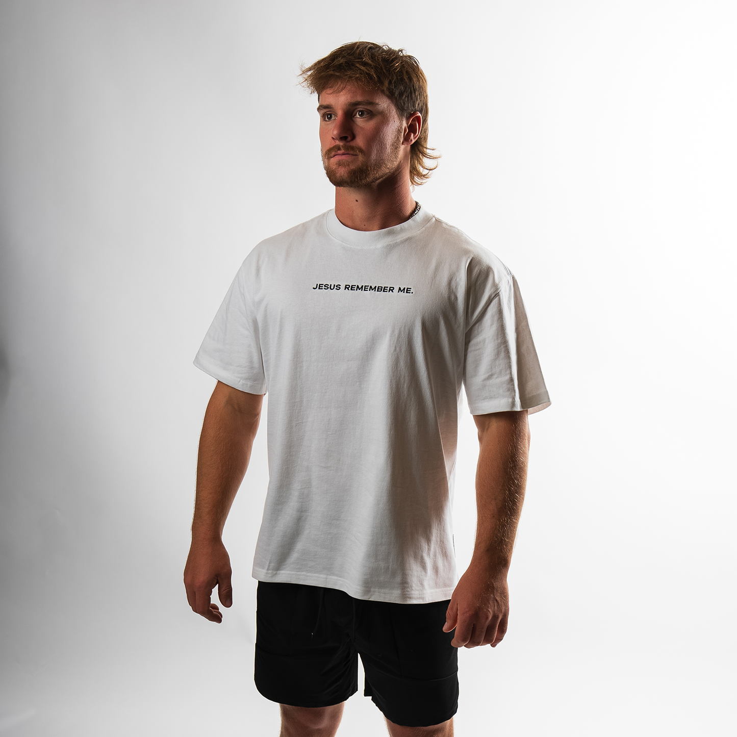Oversized JRM Tee - Faded White