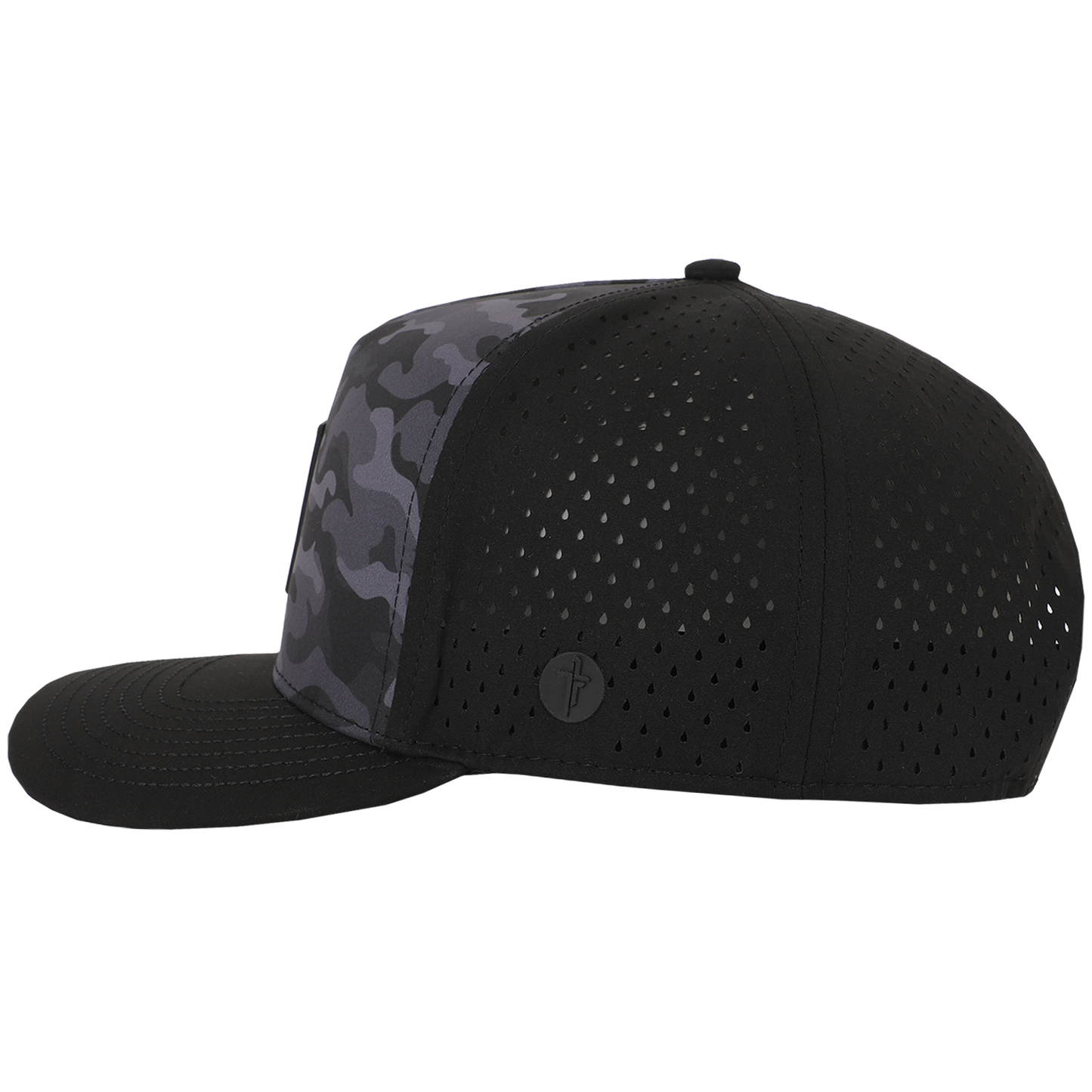 Perforated Curved Hat - Black Camo
