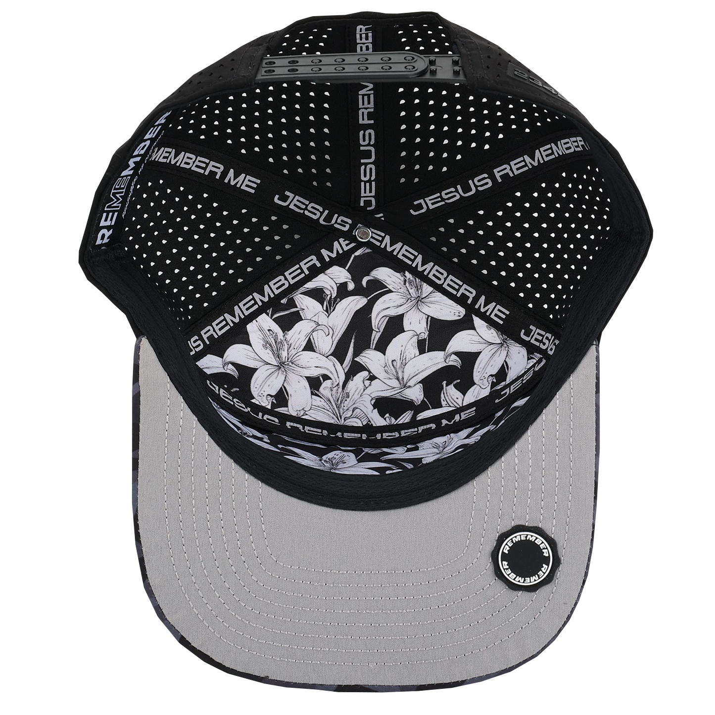 Perforated Flat Bill Hat - Black Camo