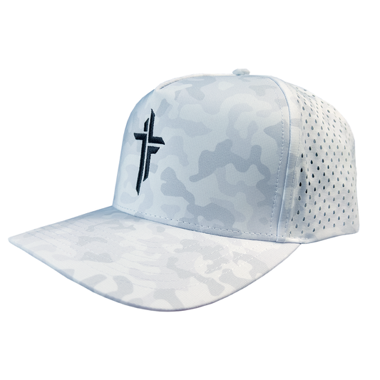 Premium Cross Hat (Curved) - White Camo